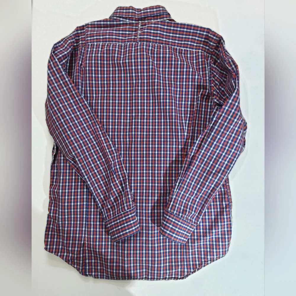 Banana Republic‎ Mens Button Down XL Red Blue Gingham Tailored Slim Fit Preppy